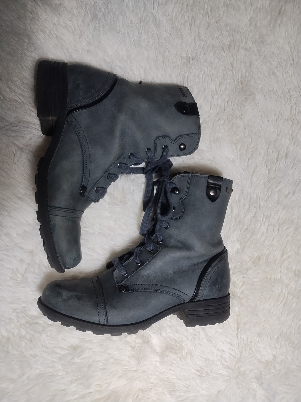 Rockport Cobb Hill Brunswick Combat Lace-Up Ankle Boots-Blue Gray-9.5